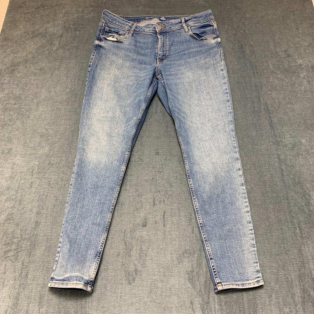Old Navy Jeans Womens 14 33x28 Blue Denim Mid Rise Rockstar Super Skinny Leg